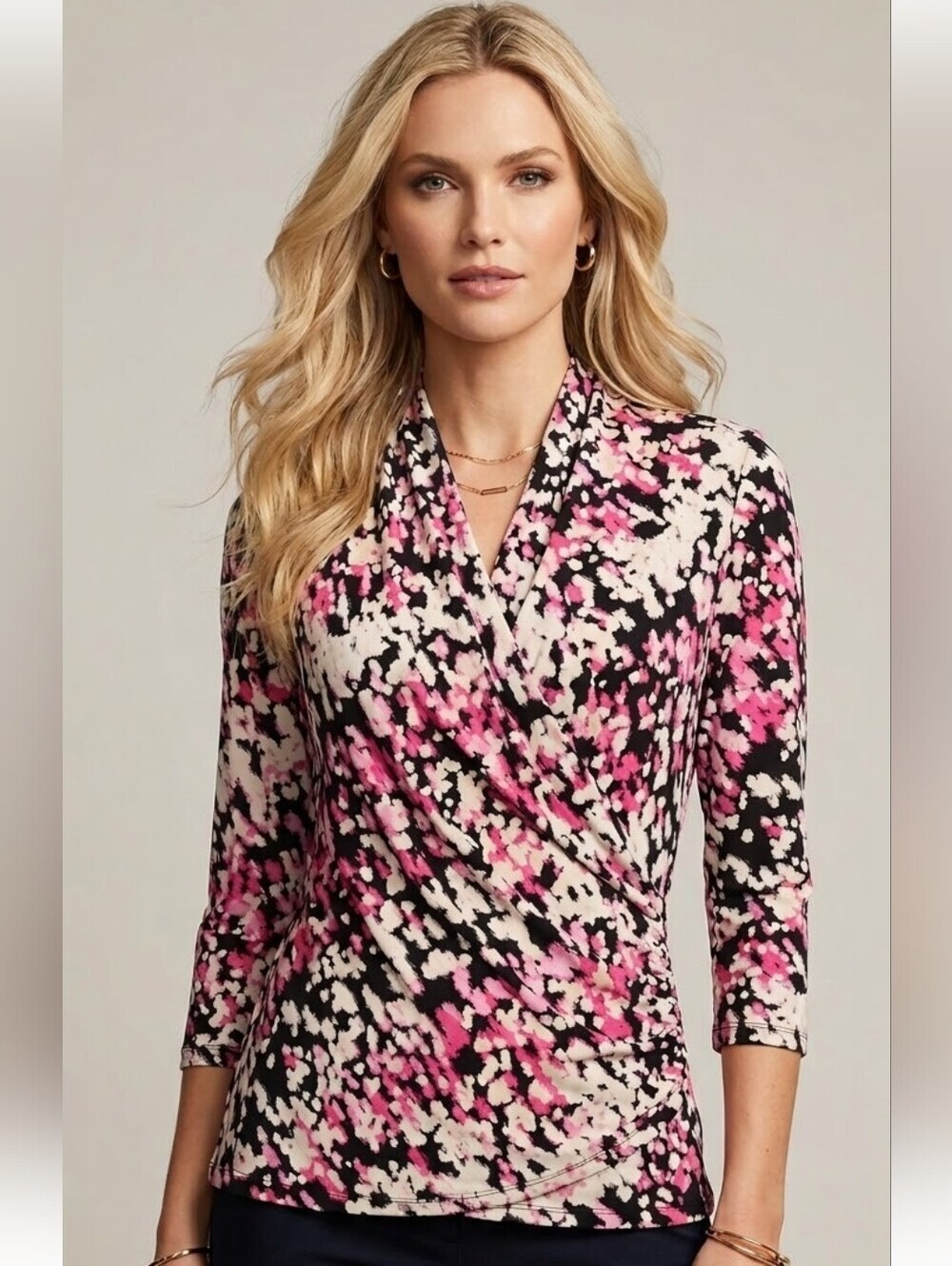 Chaus New York Pink Long Sleeve Top